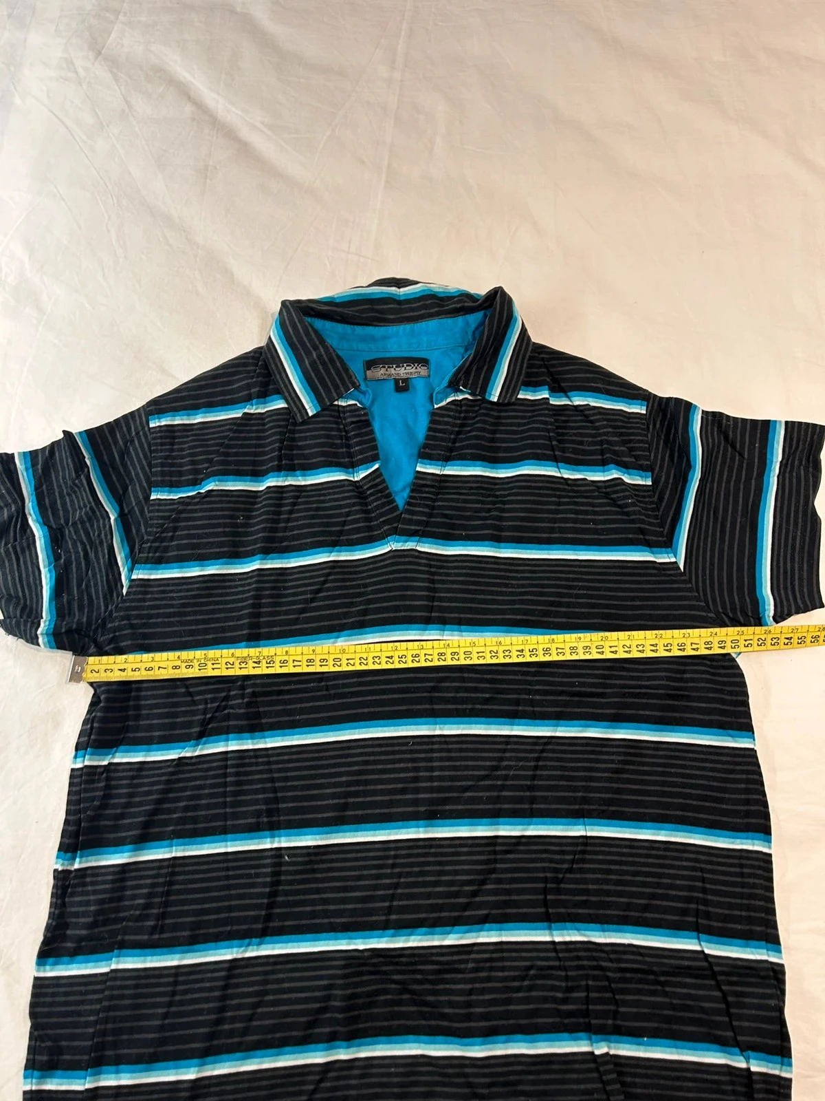 Zwart blauw gestreept polo van Armand Thiery maat L – photo 8